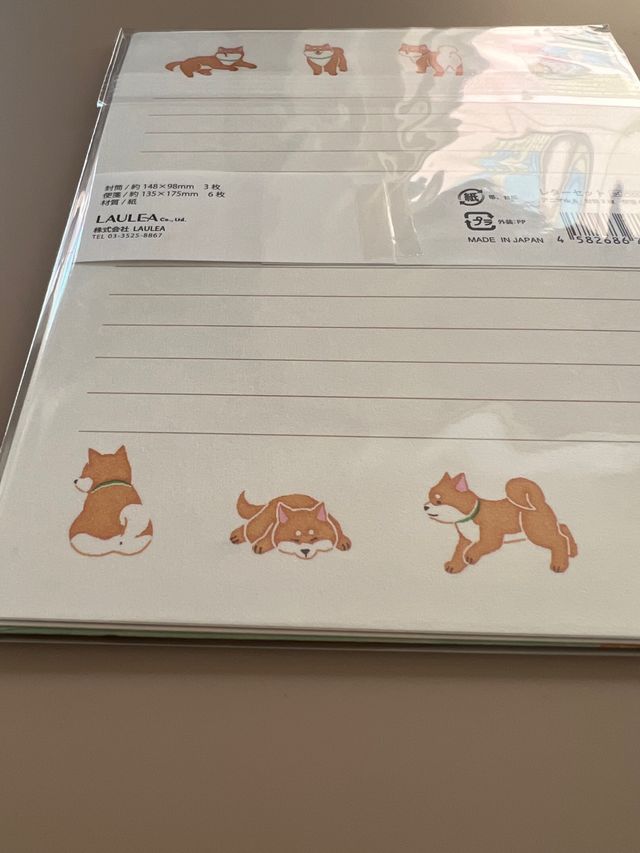 Set de cartas y sobres Shiba hecho en Japón