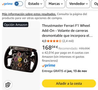 Volante Thrustmaster Ferrari F1 Wheel Add-On