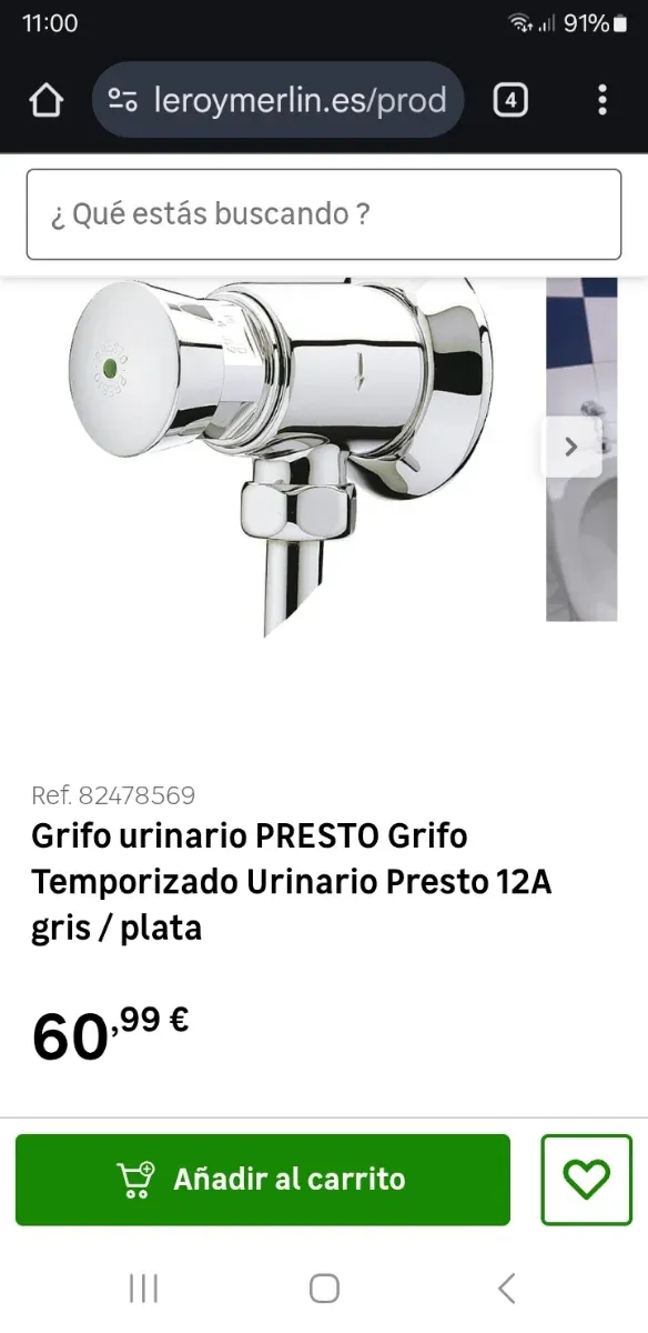 Grifo PRESTO Temporizado Urinario