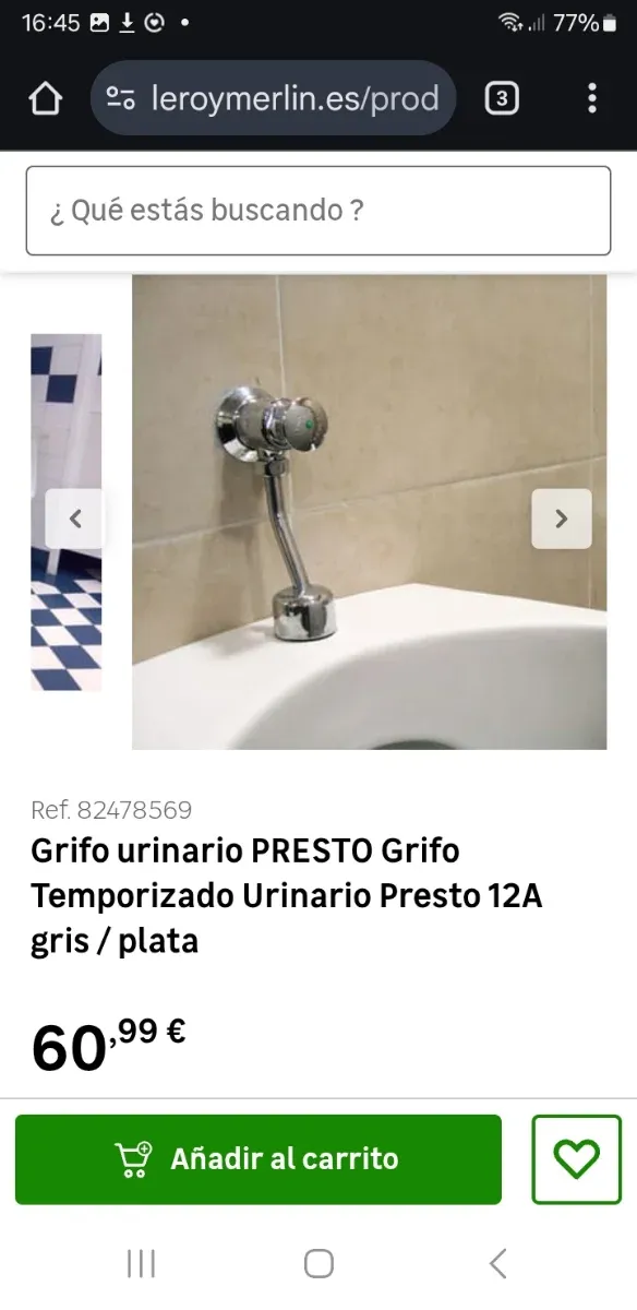 Grifo PRESTO Temporizado Urinario