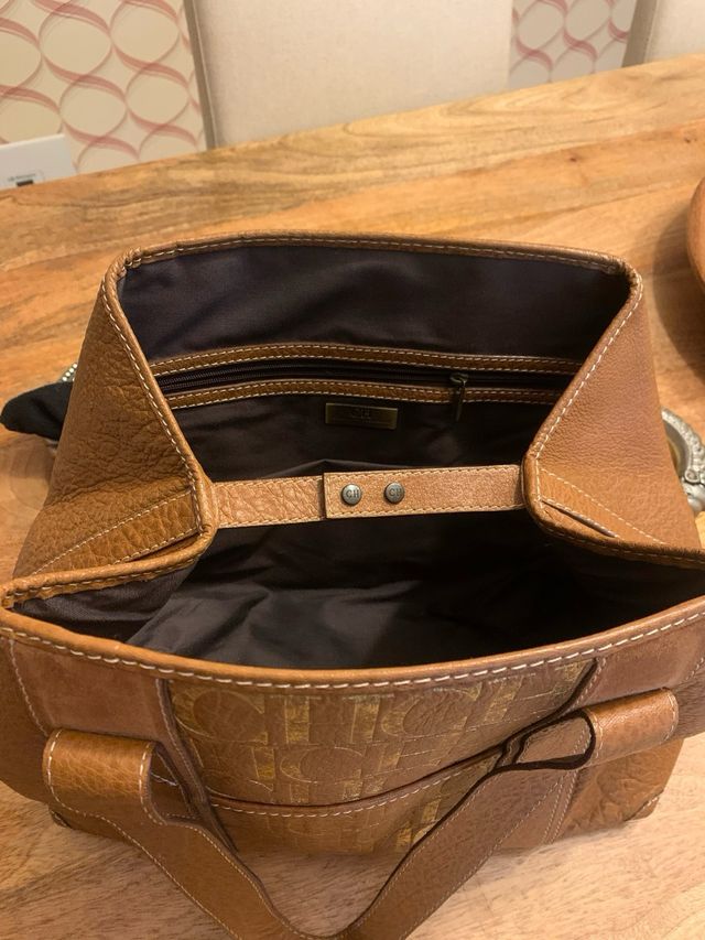 Bolso Carolina Herrera Marrón y Dorado