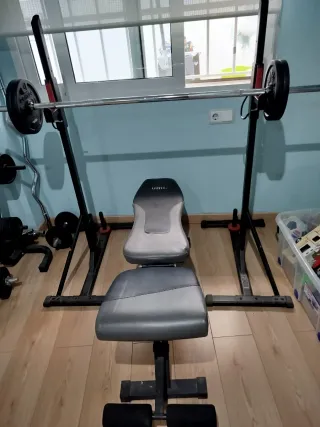 Pesas y Barra de Gimnasio