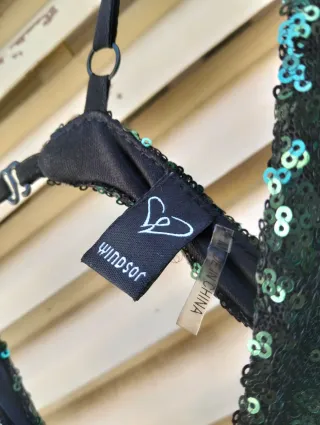 Vestido largo lentejuelas verde