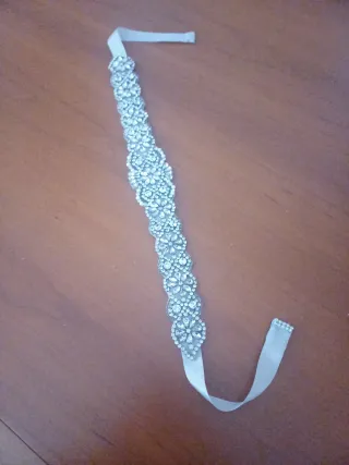 Cinturón fiesta pedrería plata