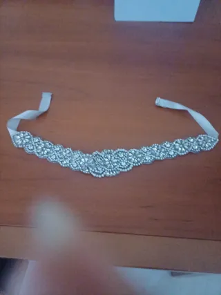 Cinturón fiesta pedrería plata