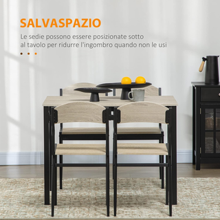 Set da Pranzo da 5 Pezzi con 1 Tavolo Rettangolare