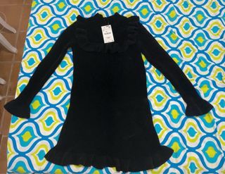 Vestido terciopelo Zara con volantes