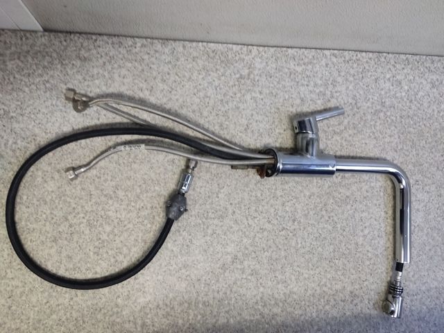 Grifo Cocina Extensible Negro y Plata