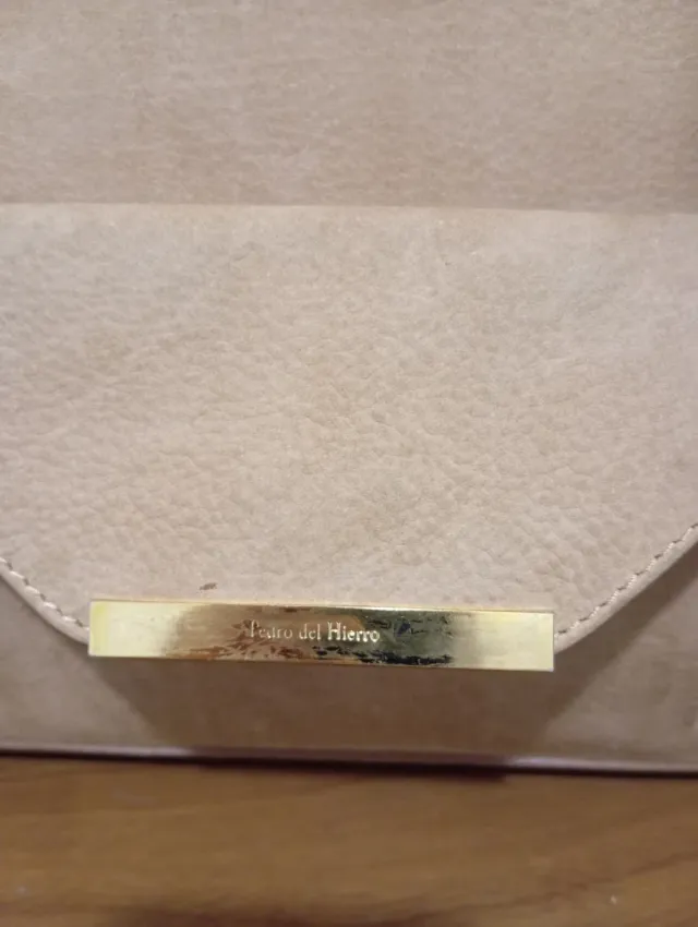 Bolso Pedro del Hierro cuero beige claro