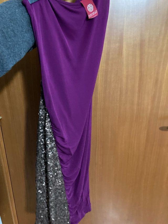 Abito donna viola con paillettes