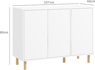 Credenza Moderna con 2 Armadietti a 3 Ripiani, Mob