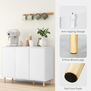 Credenza Moderna con 2 Armadietti a 3 Ripiani, Mob