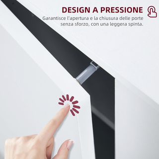 Credenza Moderna con 2 Armadietti a 3 Ripiani, Mob