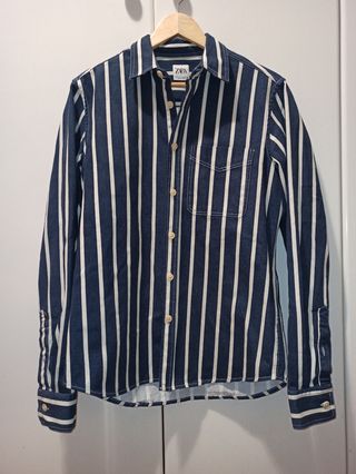 Camisa ZARA rayas azul y blanco