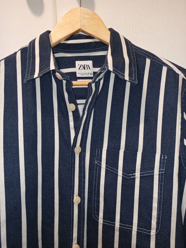 Camisa ZARA rayas azul y blanco