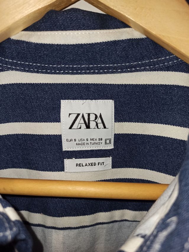 Camisa ZARA rayas azul y blanco