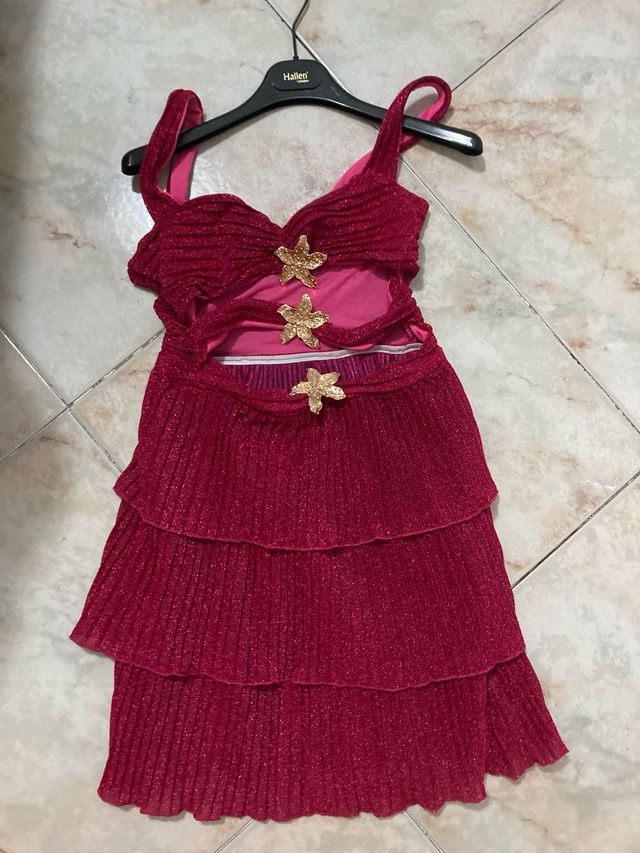 Abito corto donna glitterato rosso