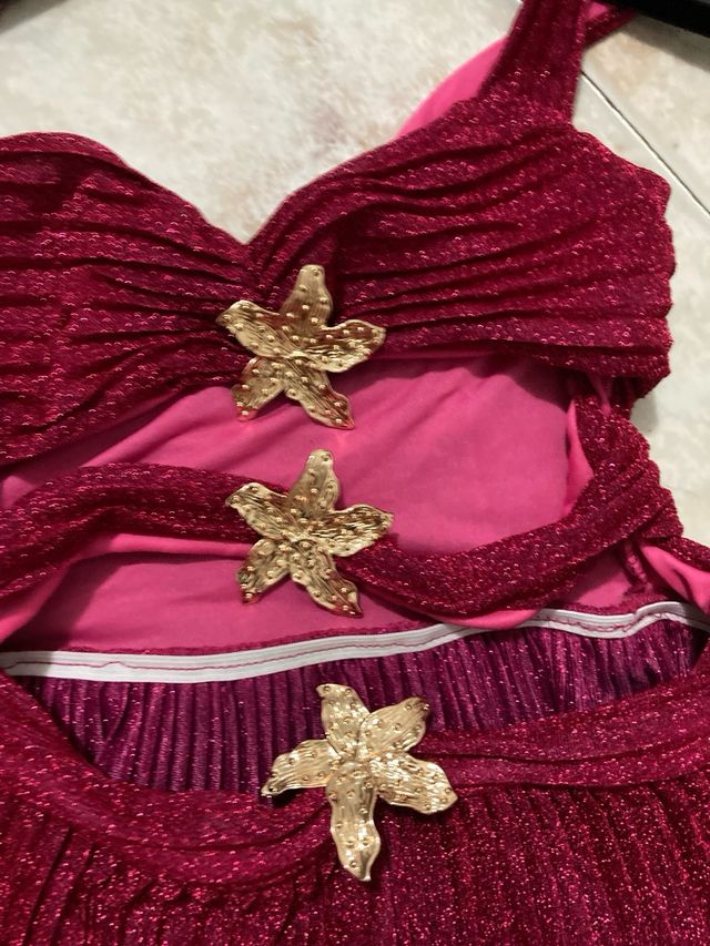 Abito corto donna glitterato rosso