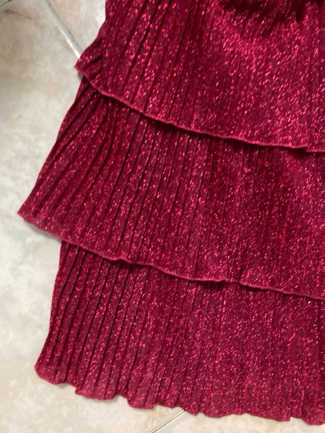 Abito corto donna glitterato rosso