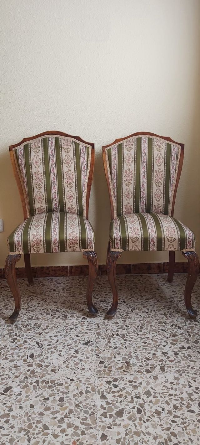 Juego de 2 Sillas Tapizadas Madera