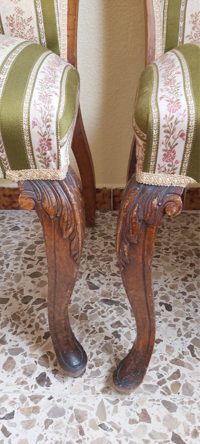 Juego de 2 Sillas Tapizadas Madera