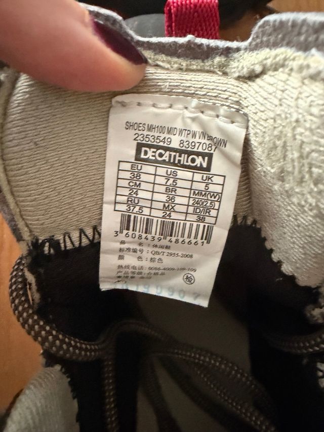 Botas trekking Quechua Talla 38