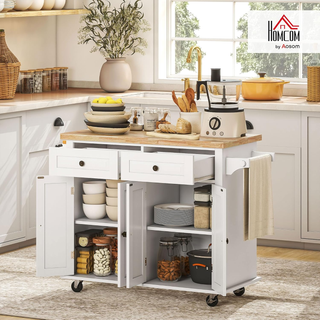 Carrello da Cucina con Ruote, Ripiani Regolabili e