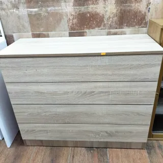 Cómoda 4 cajones madera beige/marrón