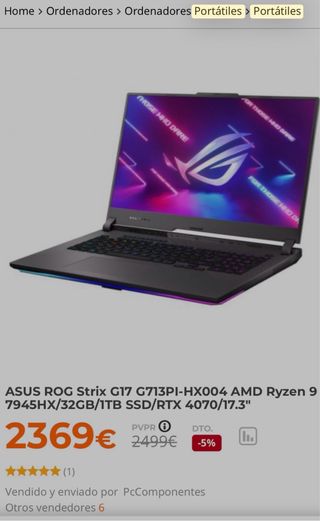 ASUS ROG G17 Ryzen 9 RTX 4070