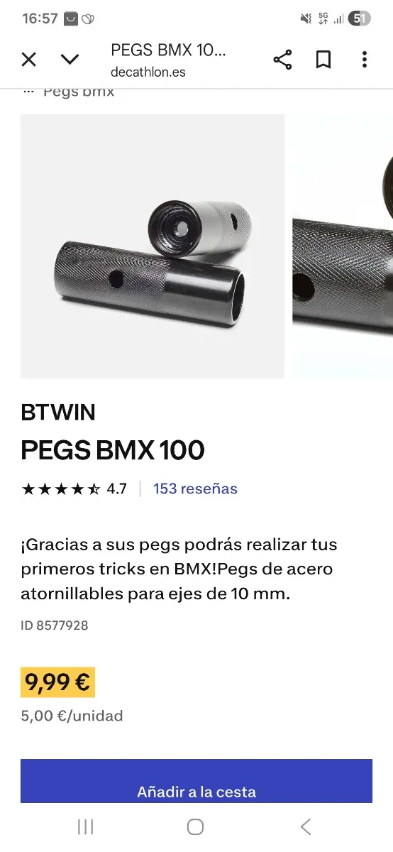 Pirulos / Apoyapiés para bici bmx
