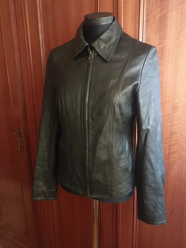 Cazadora cuero genuino El Corte Inglés mujer