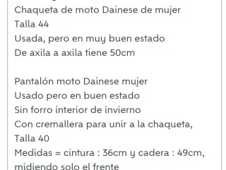 Chaqueta y pantalón Dainese