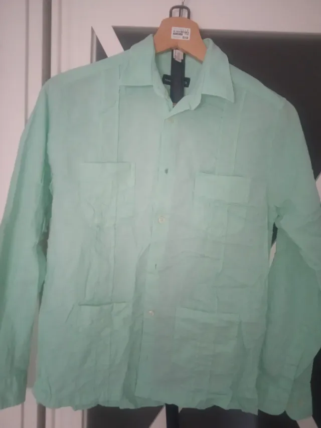 Camisa guayabera infantil verde