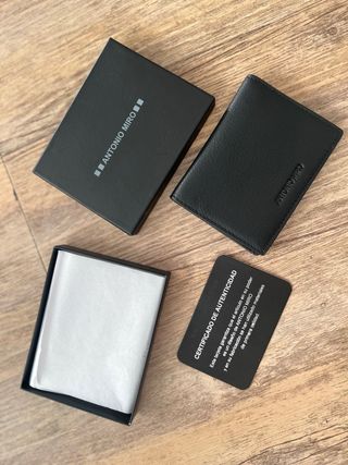 Tarjetero Billetera Antonio Miro Negro Nuevo Caja
