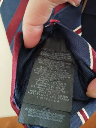 Corbata Massimo Dutti Rayas Azul, granate y blanco