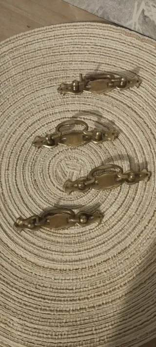 Juego 4 Tiradores Metálicos Vintage