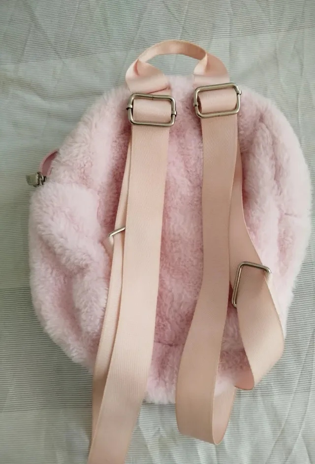 Mochila infantil peluche gato rosa