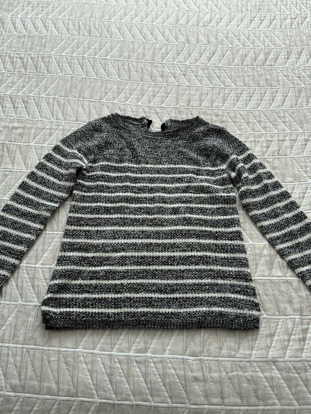 Conjunto 2 jerséis rayas gris y blanco