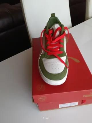 Zapatillas Puma Mujer Verde Naranja Blanca