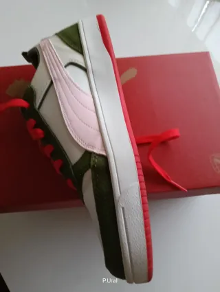 Zapatillas Puma Mujer Verde Naranja Blanca