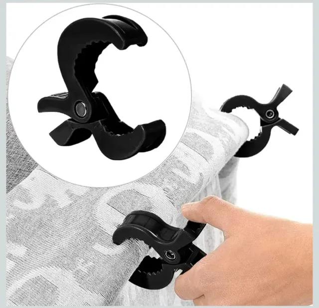 8 Pinzas Negras para Carrito