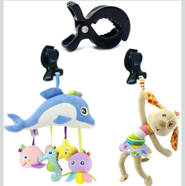 8 Pinzas Negras para Carrito