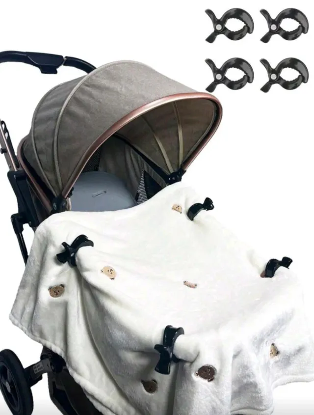 8 Pinzas Negras para Carrito