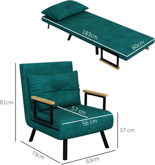 4 in 1 Poltrona Letto Singolo, Poltrona Pieghevole