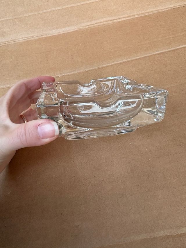 Posacenere Vintage Quadrato in Vetro