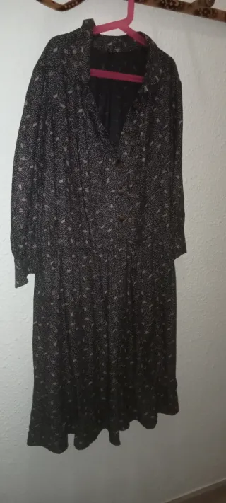 Vestido largo estampado manga larga