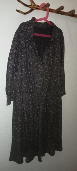 Vestido largo estampado manga larga