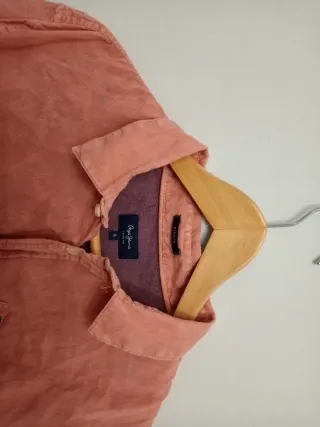 Camisa Pepe Jeans salmón manga larga hombre