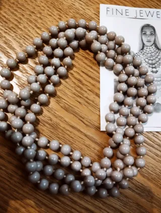 Coppia collane lunghe grigio e oro