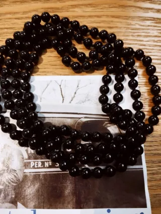 Coppia collane lunghe grigio e oro